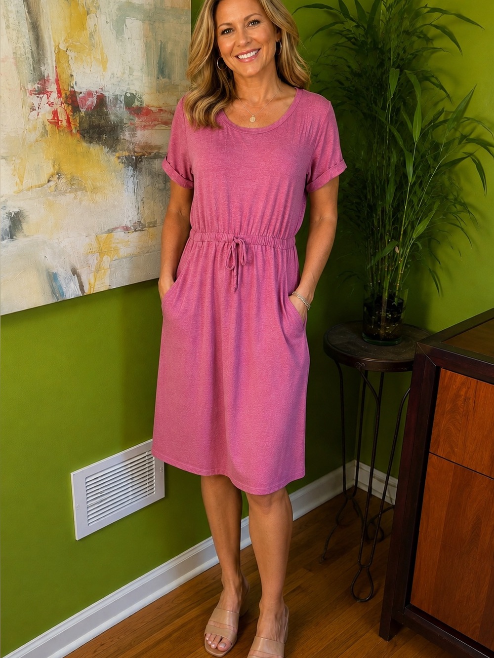 32 Degrees Women's Pink Casual Dress XXL